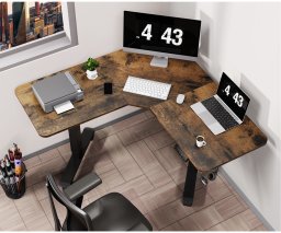 Biurko Triadyn Biurko Narożne WorkBase 1206L Elektryczna Regulacja Wysokości Uchwyt 120x120cm Dąb Rustykalny