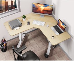 Biurko Triadyn Biurko Narożne WorkBase 1206L Elektryczna Regulacja Wysokości Uchwyt 120x120cm Dąb Jasny