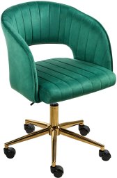 Krzesło biurowe Beliani Krzesło obrotowe KATONAH Welur Zielony