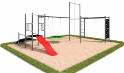 Plum Duży plac zabaw ogrodowy DUMO MAX siłownia dla dzieci, monkey bar, zjeżdżalnia