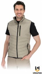 Reis LH-SHELLTER - Pikowany bezrękawnik ochronny ocieplany SHELLTER, męski - beżowy 2XL