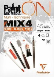 Clairefontaine Blok A5 białych papierów mix4 250g 12ark