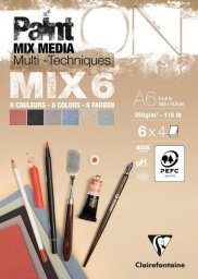 Clairefontaine Blok A6 papierów mix6 250g 24ark