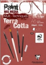 Clairefontaine Blok A6 papier w kolorze terakoty 250g 20ark