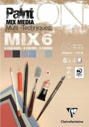 Clairefontaine Blok A5 papierów mix6 250g 24ark