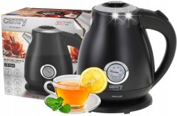 Czajnik Camry Czajnik elektryczny bezprzewodowy metalowy z termometrem 1,7L 2200W czarny
