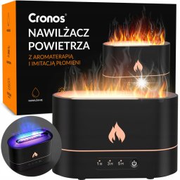 Dyfuzor zapachowy Cronos NAWILŻACZ POWIETRZA DYFUZOR ZAPACHOWY LED AROMATERAPIA EFEKT OGNIA KOMINEK