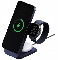 Ładowarka Energea Ładowarka indukcyjna Energea Magtrio 2 3w1 25W Qi2 składana niebieski