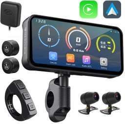 Wideorejestrator Ekran motocyklowy Medialove F89 6,25'' GPS Carplay Android Auto kamery soczewki SONY