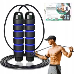 Skakanka sportowa Medi Sleep Skakanka czarna regulowana 2,8m Medi Sleep