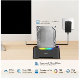 Stacja dokująca LogiLink USB-C do HDD/SDD 2.5/3.5' (QP0035)