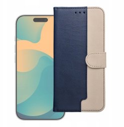 Markowe Kabura Split Book do SAMSUNG A17 granatowy / kremowy
