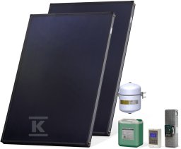 Hewalex Zestaw solarny Komfort Plus HX00-2KS2600.V111Zestawy solarne Komfort PLus dla 3-4 osób: kolektor słoneczny KS2600 (2 szt.), zespół pompowy ALEX HX10, sterownik GH26