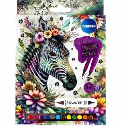 Centrum Flamastry dwustronne 12 kolorów