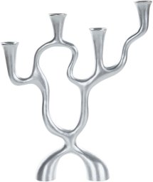Beliani Świecznik FAMOES Metal 41 cm Srebrny