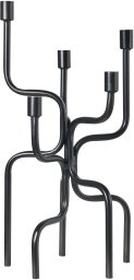 Beliani Świecznik PORRTELA Metal 50 cm Czarny
