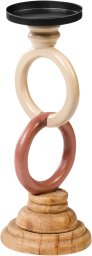 Beliani Świecznik WATERFORD Drewno sosnowe 29 cm Kolorowy