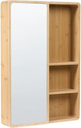 Beliani Szafka wisząca łazienkowa z lustrem GUATAVITA 41 cm 61 cm Jasnobrązowy