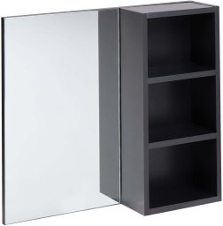 Beliani Szafka wisząca łazienkowa z lustrem JOINVILLE 60 cm Czarny