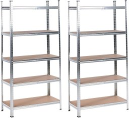 Beliani Zestaw 2 regałów magazynowych XITTA Metal 75 cm 30 cm Srebrny