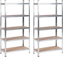 Beliani Zestaw 2 regałów magazynowych XITTA Metal 90 cm 40 cm Srebrny