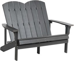 Beliani Ławka ogrodowa ADIRONDACK 125 cm Ciemnoszary