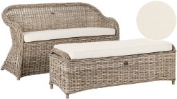 Beliani Sofa ogrodowa z otomaną dla 2 osób SUSUA