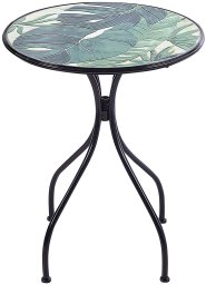 Beliani Stolik ogrodowy metalowy 60 cm czarny COZZANA