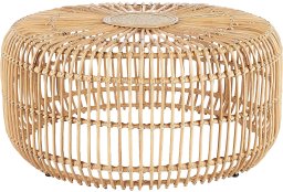 Beliani Stolik ogrodowy rattanowy okrągły 85 cm RANDAZZO