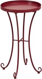 Beliani Stolik ogrodowy CAVINIA 40 cm Metal Burgundowy