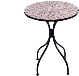 Beliani Stolik ogrodowy metalowy 60 cm czarny CARPINO