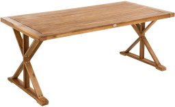 Beliani Stół ogrodowy CALABRITTO 90 cm 180 cm Drewno akacjowe Brązowy