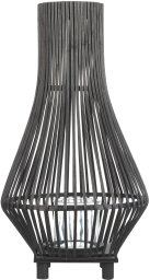 Beliani Lampion LEYTE Drewno 58 cm Czarny