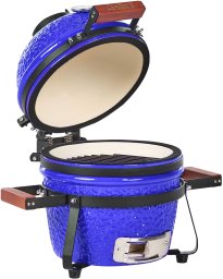 Beliani Mini grill węglowy KAMADO Ceramika Niebieski