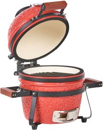 Beliani Mini grill węglowy KAMADO Ceramika Czerwony