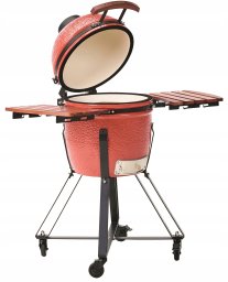 Beliani Grill węglowy KAMADO Ceramika Czerwony