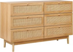 Beliani Komoda 6 szuflad jasne drewno NIVO
