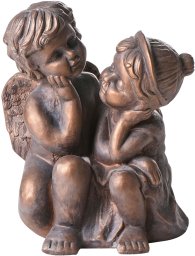 Beliani Figurka ogrodowa DAMARO Dzieci Brązowy