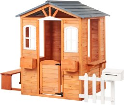 Beliani Domek ogrodowy dla dzieci AMPELIKO Drewno Jasnobrązowy