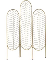 Beliani 3-panelowy parawan pokojowy PESCIA Złoty 120 cm 160 cm