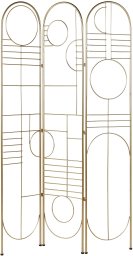 Beliani 3-panelowy parawan pokojowy TURANIA złoty 100 cm 170 cm
