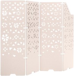 Beliani 4-panelowy parawan pokojowy STARRY Jasnobeżowy 240 cm 180 cm