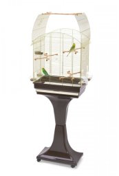 iMac Agata Delux, klatka, dla ptaków, złota/brązowa, 58x33x62,5/133 cm, na kółkach