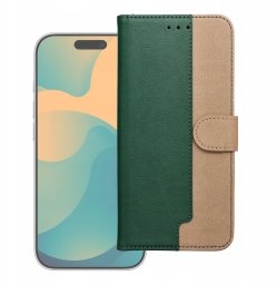 Markowe Etui z klapką Split Book na Samsung A37 butelkowy zielony / złoty