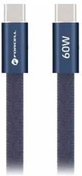 Kabel USB ForCell C do USB C F-Energy QC4.0 PD 3A 60W Cafule Flat CCFN23 1.2 m Granatowy