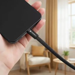 Kabel USB ForCell F-Energy Cafule Flat CCFN23 USB C do USB C QC4.0 PD 5A 240W 1.2 m Czarny