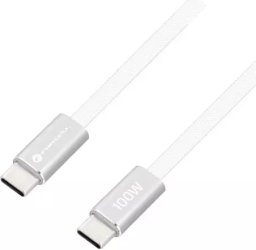Kabel USB ForCell F-Energy Cafule Flat CCFN23 1,2 m USB C do USB C QC4.0 PD 5 A 100 W Biały