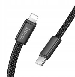 Hoco Kabel USB C do Lightning Hoco PD 30W płaski 1 m X125 czarny