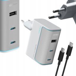 Ładowarka Cuktech Ładowarka sieciowa Cuktech AD1003EU 100W GaN 2x USB-C + USB-A z kablem - biała