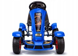 Super-Toys Sportowy Gokart Na Pedały F618 Pomowane Koła Obciążenie 50kg Niebieski